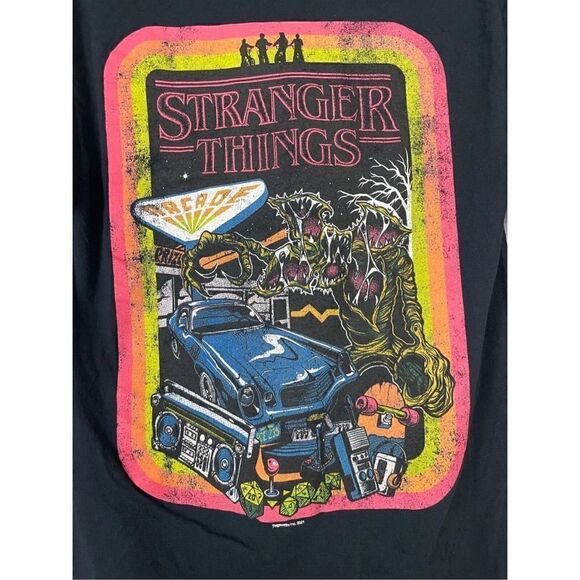 Stranger Things Shirt Adult Size Extra Large XL Black Short Graphic T-Shirt - Picture 3 of 6